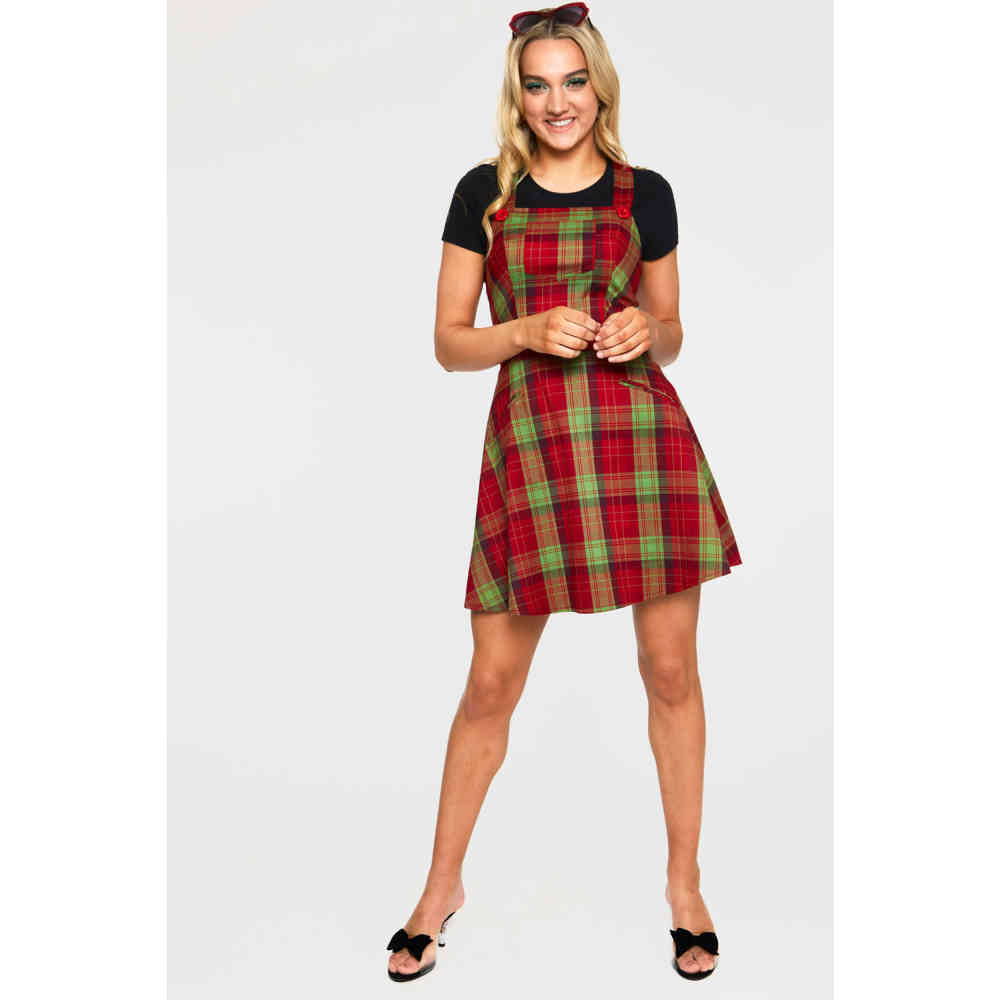 Voodoo Vixen - Katie 1970s Plaid Pattern Short dress - Multicolours